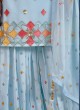 Light Blue Georgette Palazzo Suit